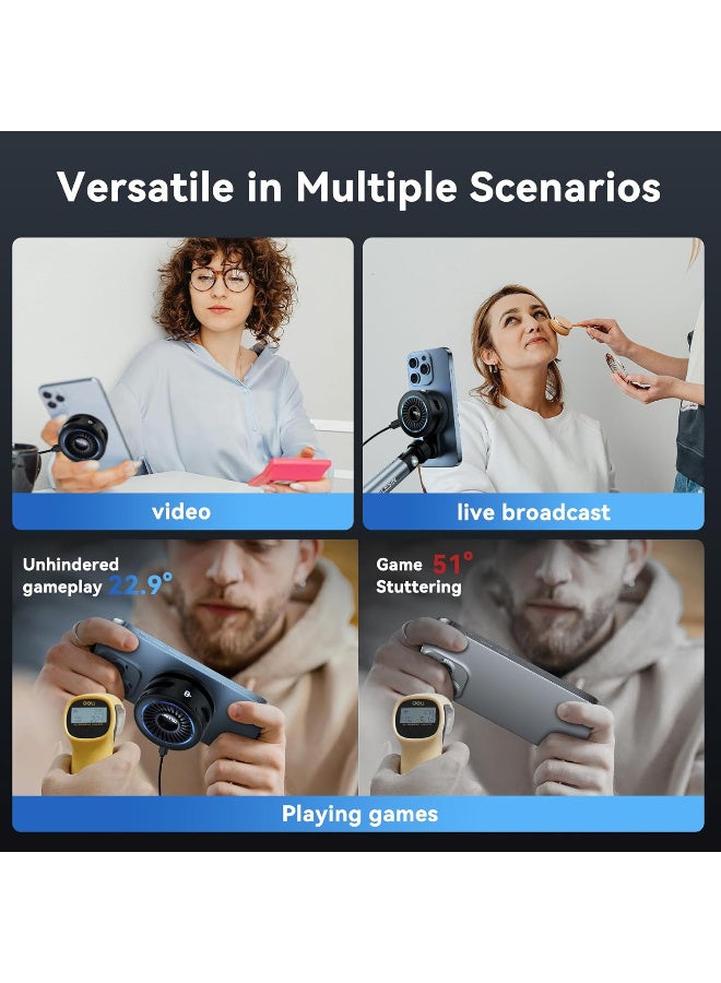 TELESIN° Magnetic Phone Cooler for Gaming and Live Streaming, Phone Cooling Fan Portable Phone Radiator for MagSafe, Gaming Semiconductor Cooling for for iPhone/Android (Supports Wireless Charging) - Image 3